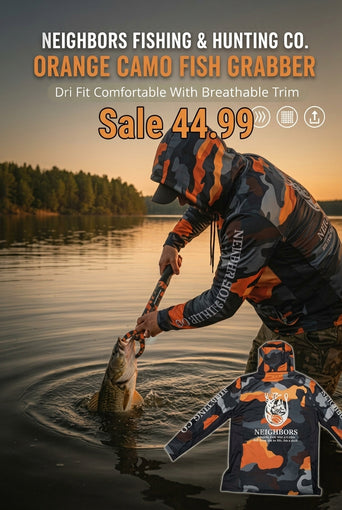 Orange Camo Fish Grabber Shirt – Great Outdoors Style & Comfort